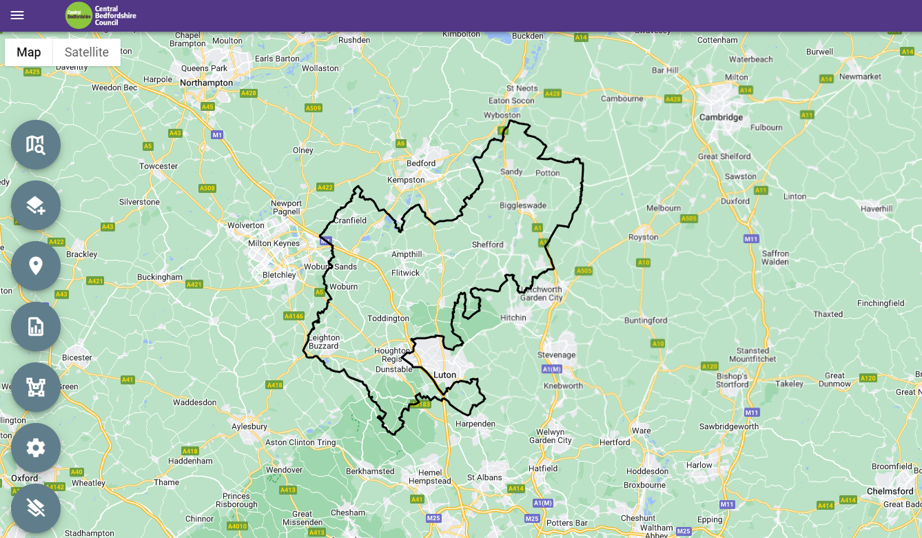 A screenshot of Bedfordshire Council's Public Site