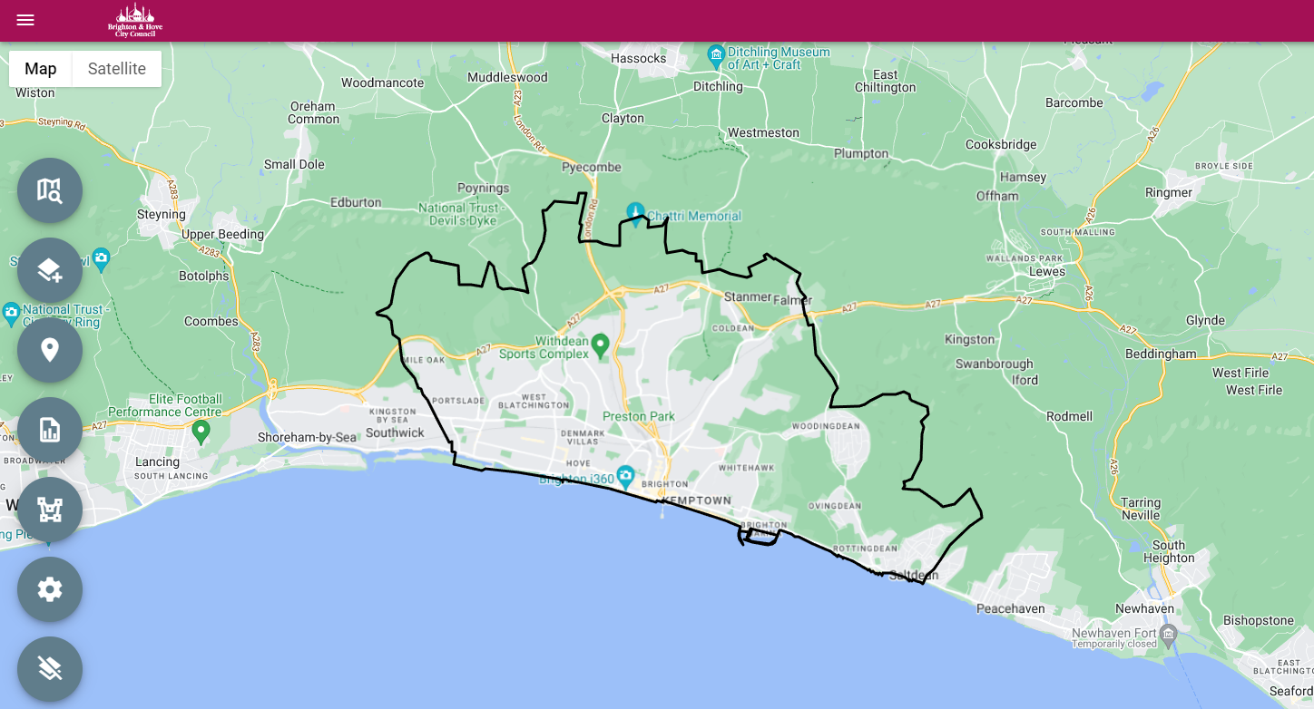 A screenshot of Brighton and Hove Council's Public Site