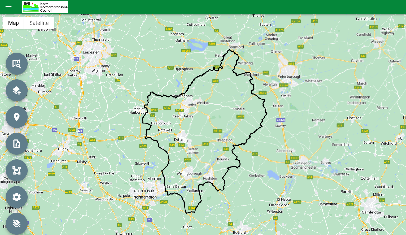 A screenshot of North Northamptonshire Council's Public Site