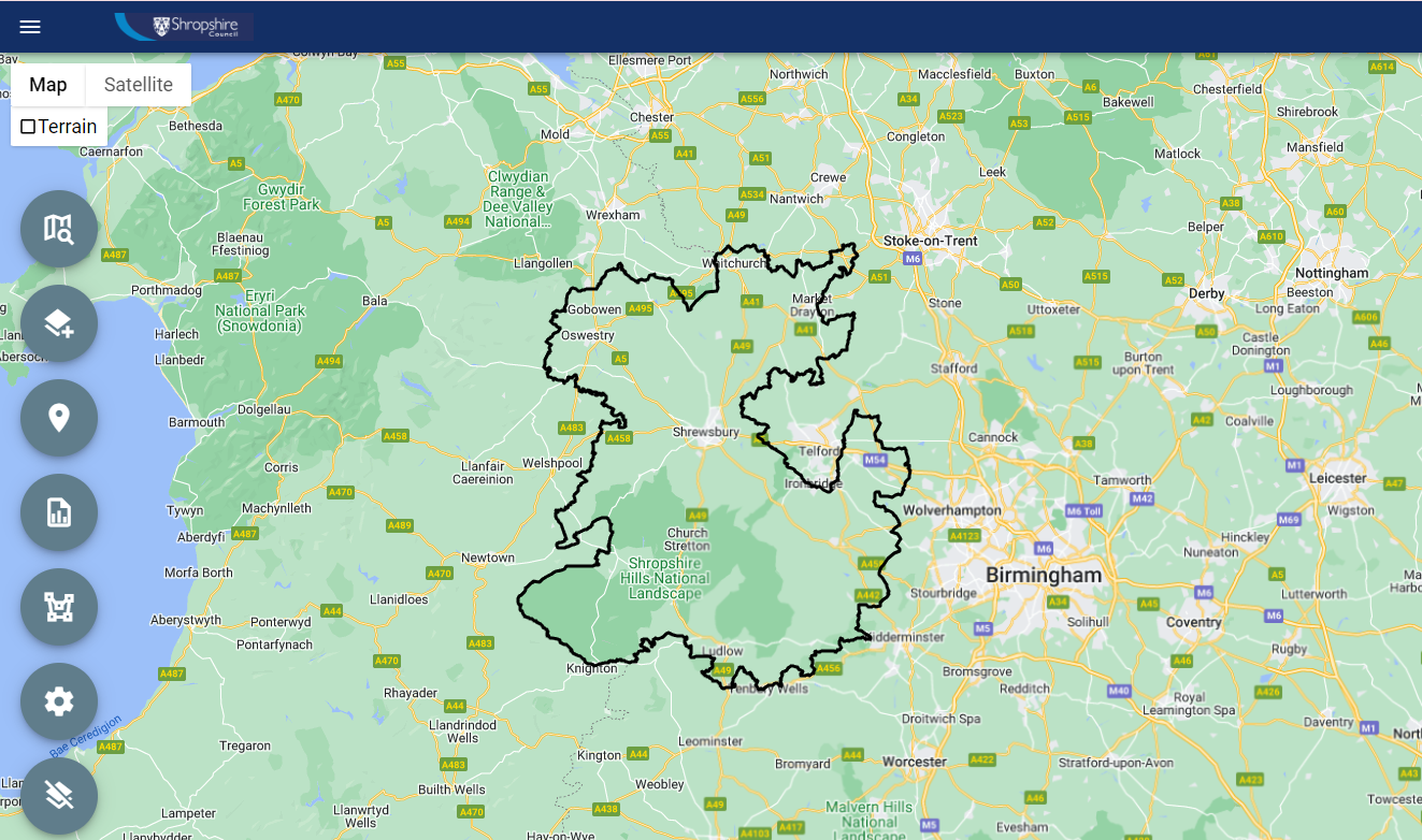 A screenshot of Shropshire Council's Public Site