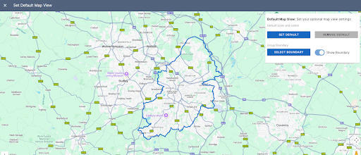 Map image with a boundary of Birmingham in blue