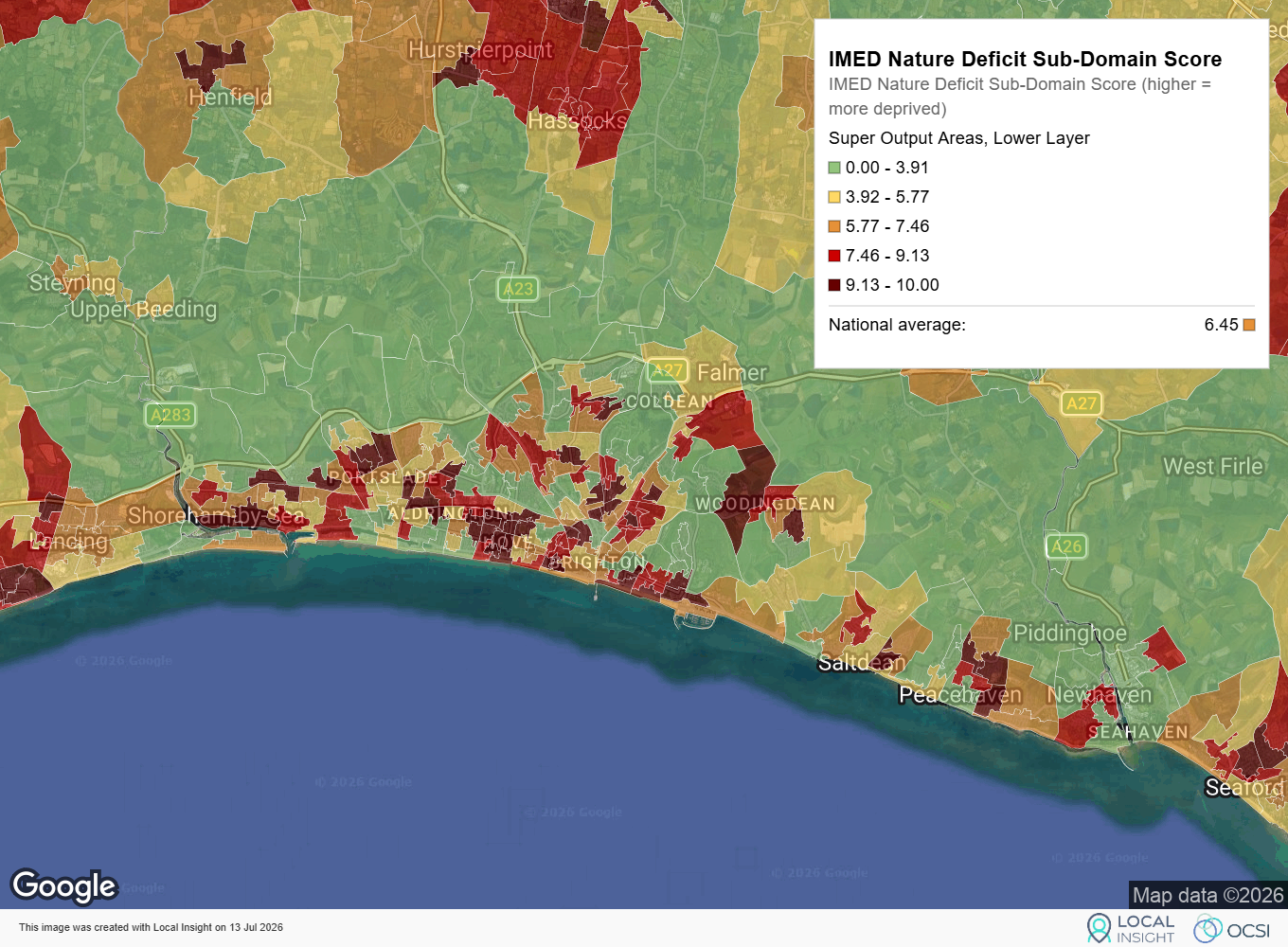 Proximity to open countryside doesn't guarantee accessible green space within a dense urban core.